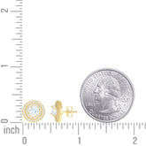 14kt Yellow Gold Womens Cubic-Zirconia Round Fashion Stud Earrings